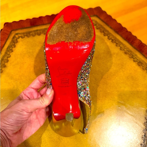 CHRISTIAN LOUBOUTIN 
Glitter No Prive 120 Pumps size 38 UK 4” Heel MSRP $895 - Picture 14 of 15